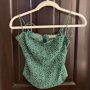 Reformation tie strap floral tank smocked bow